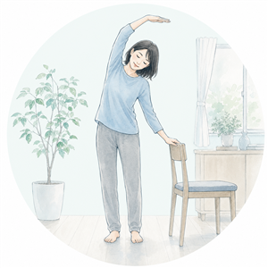自宅でセルフケアを行うイラスト