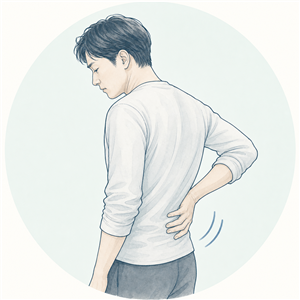 腰に手を添える人のイラスト